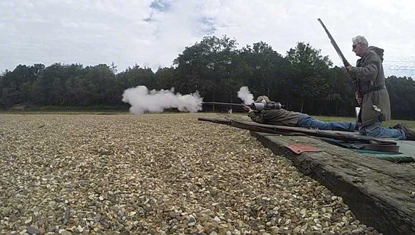 17. Flintlock: smoke continues to emerge.