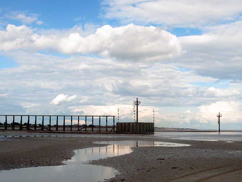 Littlehampton harbour arm, view E.