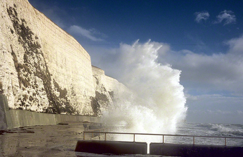 Winter storms batter the beach